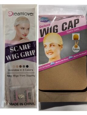 Wig Essentials Set Nude Wig Cap 2 Pcs + Dreamlover Grip Headband 2Pcs Non-Slip